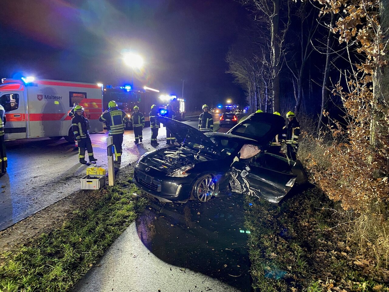 Einsatzmeldung: Verkehrsunfall mit zwei Fahrzeugen auf der B214